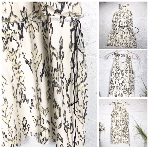 Waverly Grey Midi Abstract Print Silk  Dress - Picture 7 of 8